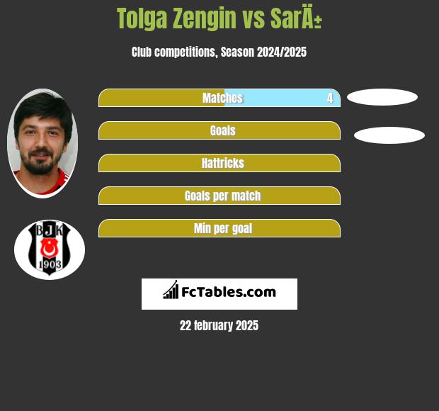 Tolga Zengin vs SarÄ± h2h player stats