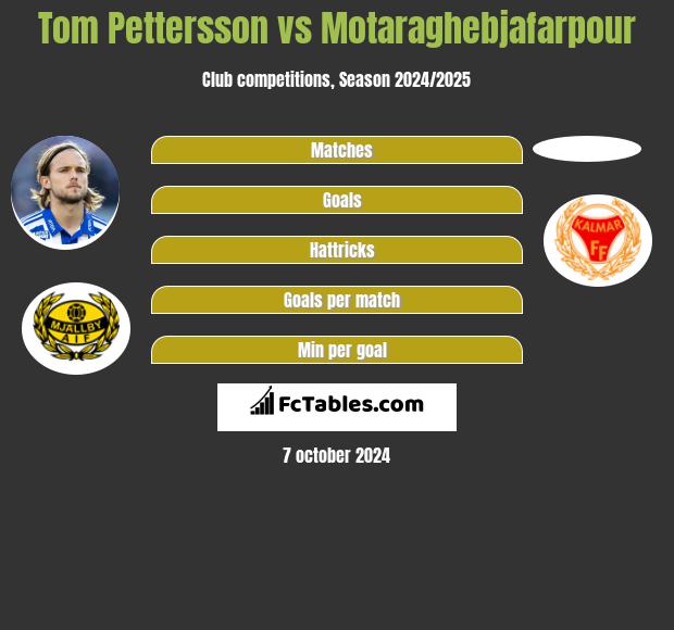 Tom Pettersson vs Motaraghebjafarpour h2h player stats