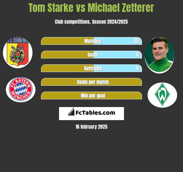 Tom Starke vs Michael Zetterer h2h player stats