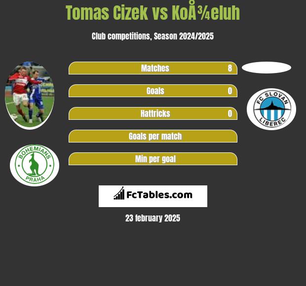 Tomas Cizek vs KoÅ¾eluh h2h player stats