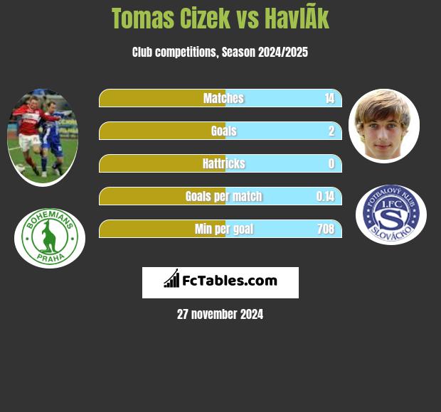 Tomas Cizek vs HavlÃ­k h2h player stats