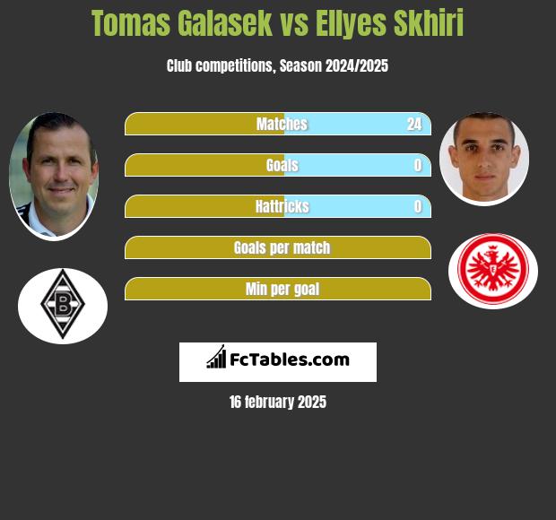 Tomas Galasek vs Ellyes Skhiri h2h player stats