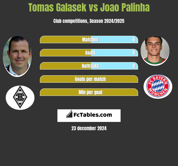 Tomas Galasek vs Joao Palinha h2h player stats