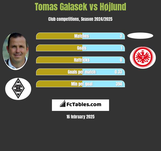 Tomas Galasek vs Højlund h2h player stats