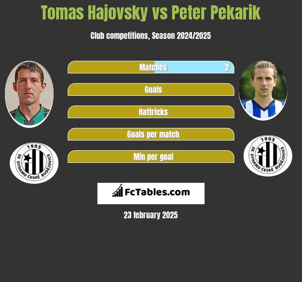 Tomas Hajovsky vs Peter Pekarik h2h player stats