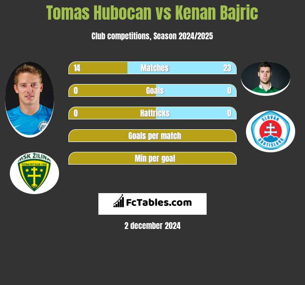 Tomas Hubocan vs Kenan Bajric h2h player stats