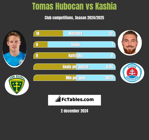 Tomas Hubocan vs Kashia h2h player stats