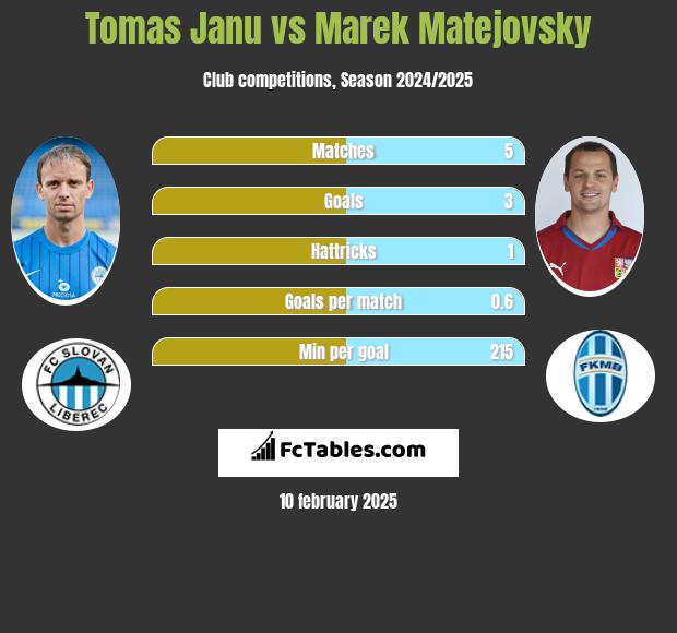 Tomas Janu vs Marek Matejovsky h2h player stats