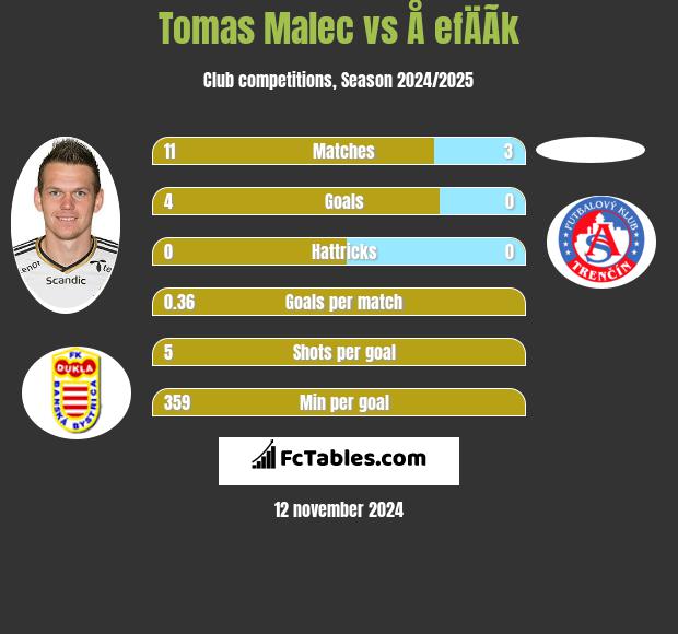 Tomas Malec vs Å efÄÃ­k h2h player stats