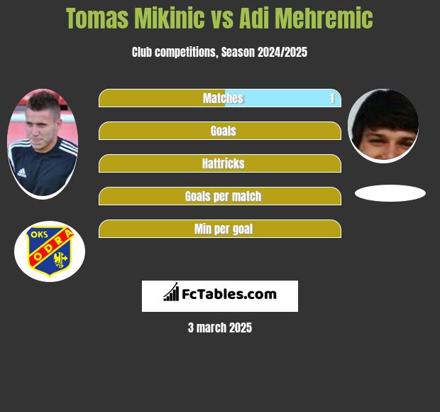 Tomas Mikinic vs Adi Mehremic h2h player stats