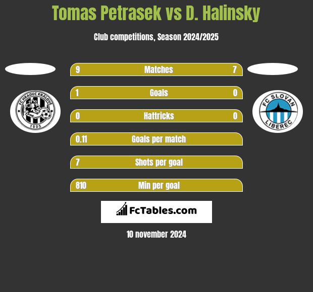 Tomas Petrasek vs D. Halinsky h2h player stats