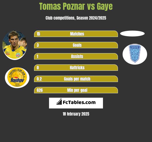 Tomas Poznar vs Gaye h2h player stats