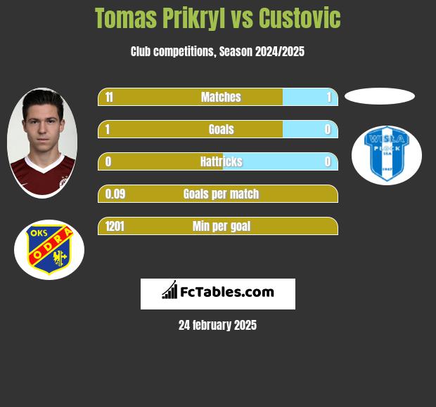 Tomas Prikryl vs Custovic h2h player stats