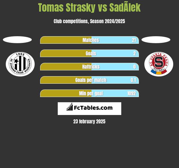 Tomas Strasky vs SadÃ­lek h2h player stats