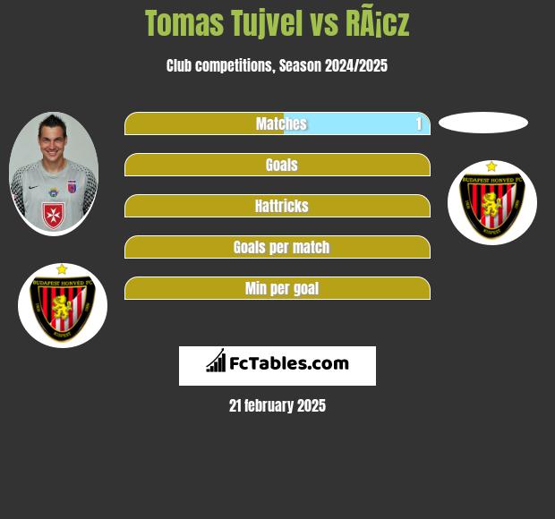 Tomas Tujvel vs RÃ¡cz h2h player stats