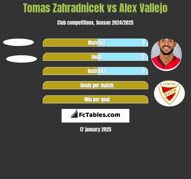 Tomas Zahradnicek vs Alex Vallejo h2h player stats