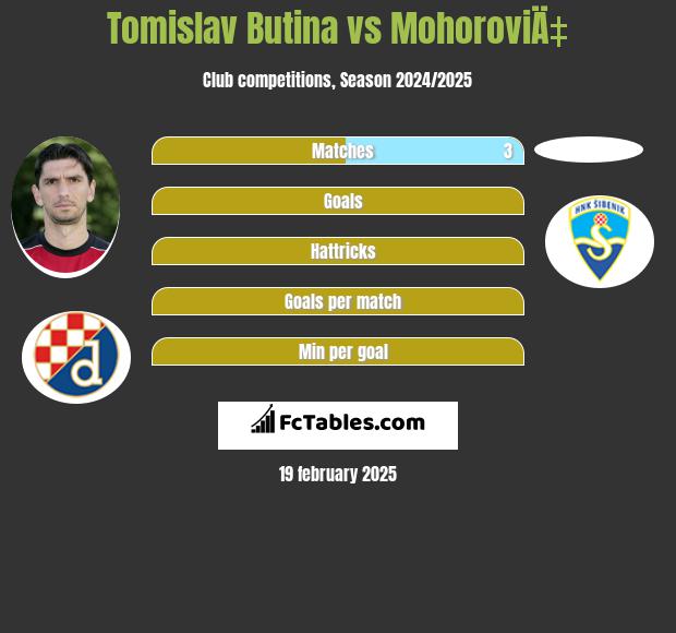 Tomislav Butina vs MohoroviÄ‡ h2h player stats