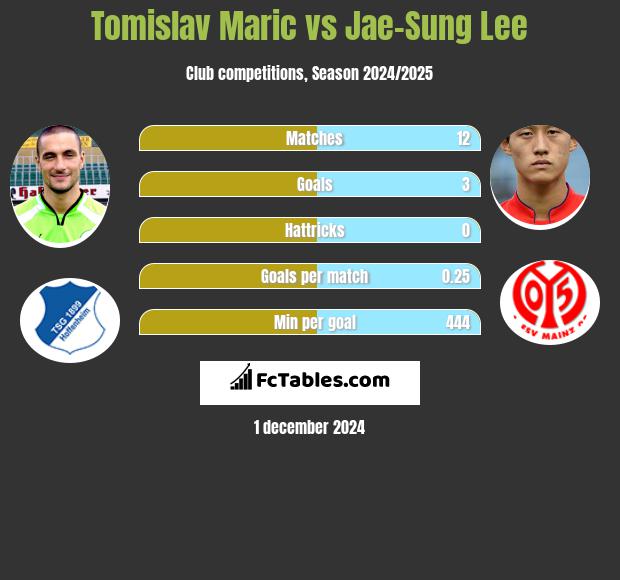 Tomislav Maric vs Jae-Sung Lee h2h player stats