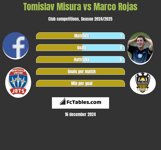 Tomislav Misura vs Marco Rojas h2h player stats