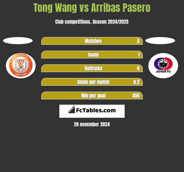 Tong Wang vs Arribas Pasero h2h player stats