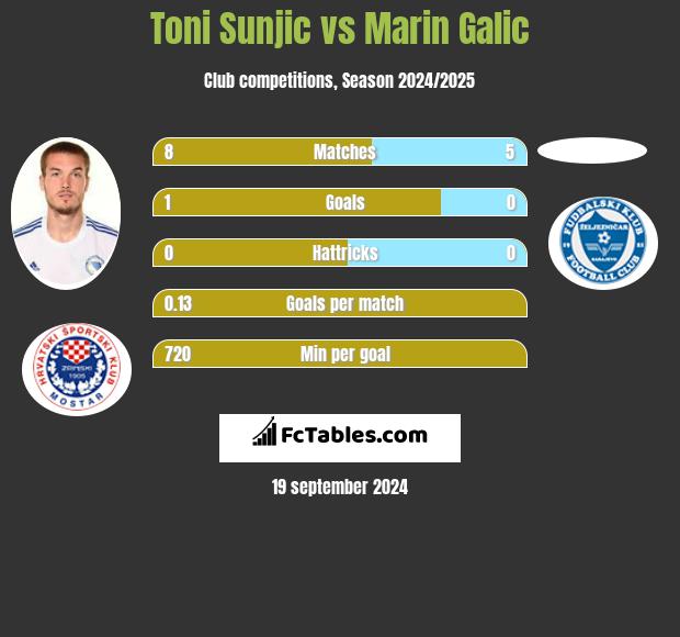 Toni Sunjić vs Marin Galic h2h player stats