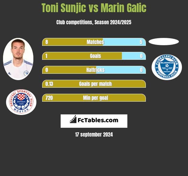 Toni Sunjic vs Marin Galic h2h player stats