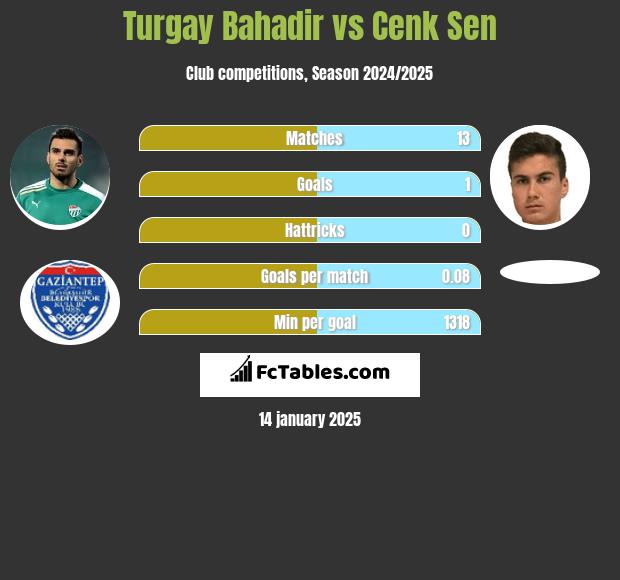 Turgay Bahadir vs Cenk Sen h2h player stats