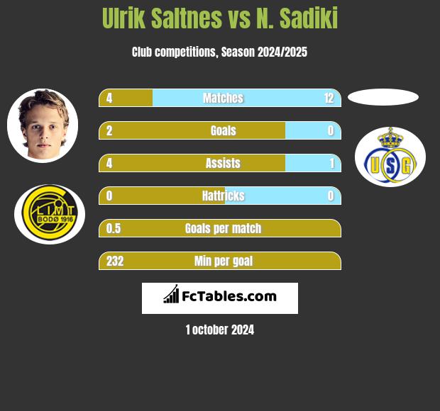 Ulrik Saltnes vs N. Sadiki h2h player stats