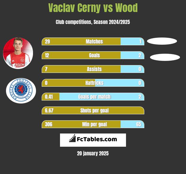 Vaclav Cerny vs Wood h2h player stats