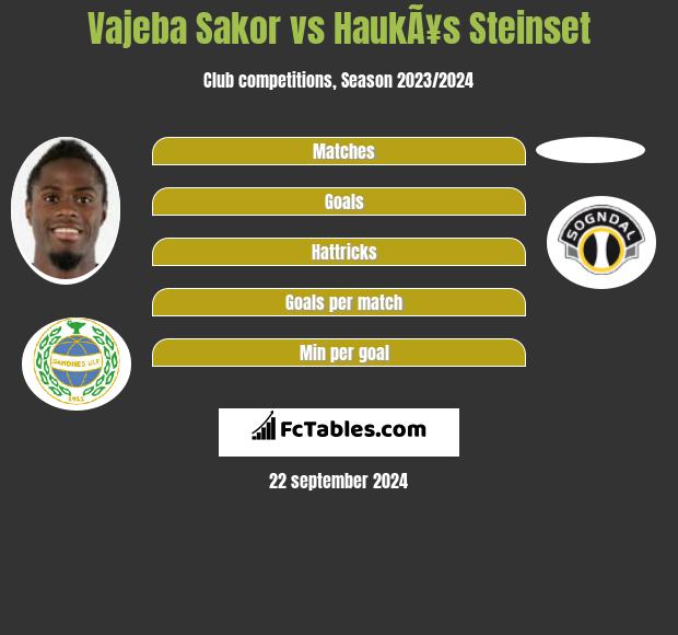 Vajeba Sakor vs HaukÃ¥s Steinset h2h player stats