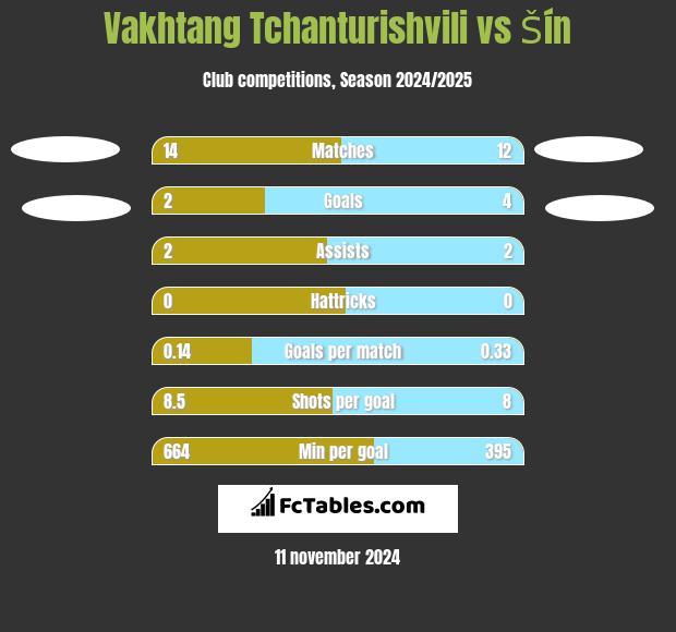 Vakhtang Tchanturishvili vs Šín h2h player stats