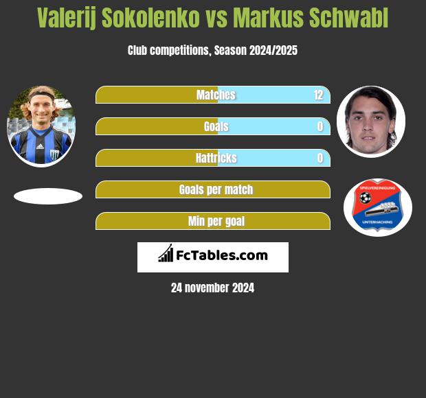 Valerij Sokolenko vs Markus Schwabl h2h player stats