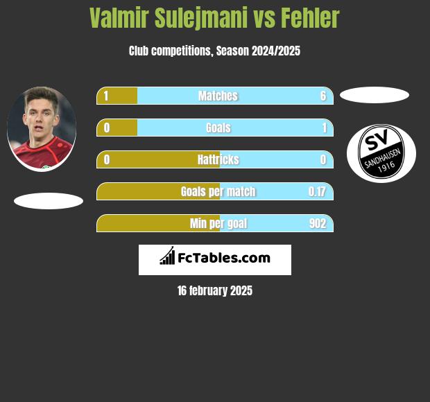 Valmir Sulejmani vs Fehler h2h player stats