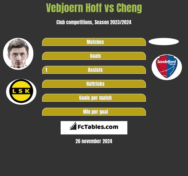 Vebjoern Hoff vs Cheng h2h player stats