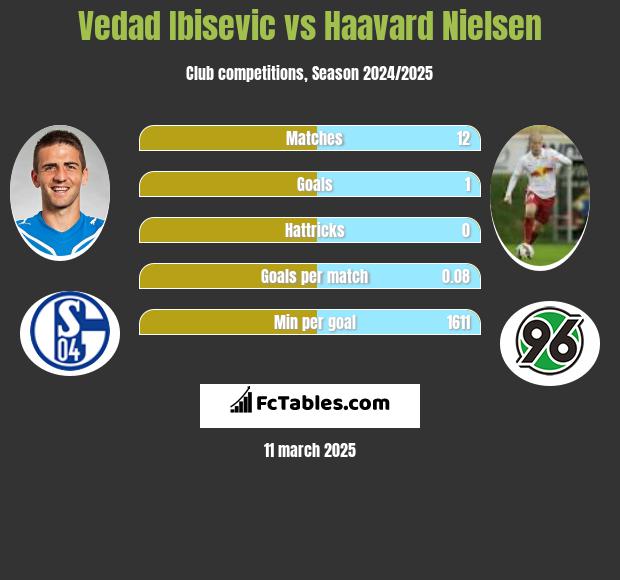 Vedad Ibisevic vs Haavard Nielsen h2h player stats