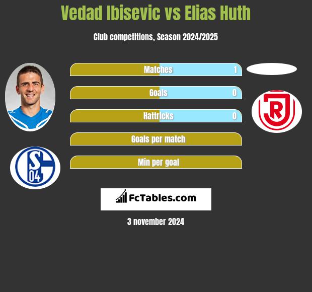 Vedad Ibisevic vs Elias Huth h2h player stats