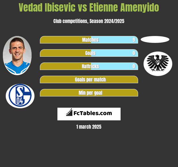 Vedad Ibisević vs Etienne Amenyido h2h player stats