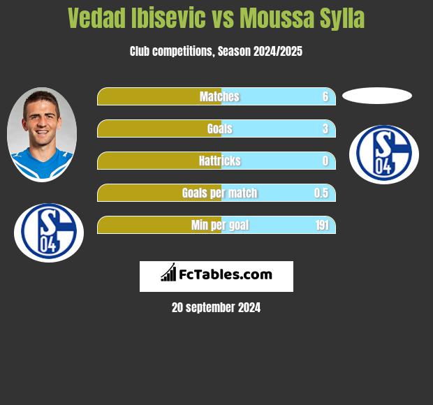 Vedad Ibisevic vs Moussa Sylla h2h player stats