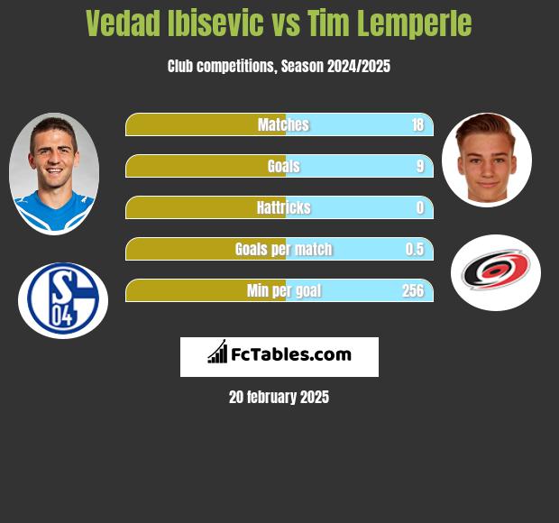 Vedad Ibisević vs Tim Lemperle h2h player stats