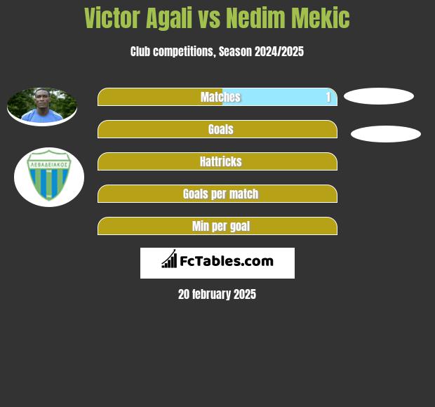 Victor Agali vs Nedim Mekic h2h player stats