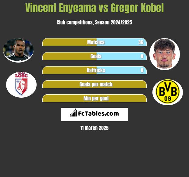 Vincent Enyeama vs Gregor Kobel h2h player stats