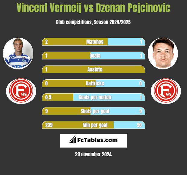 Vincent Vermeij vs Dzenan Pejcinovic h2h player stats