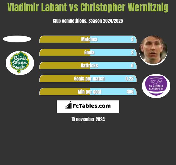 Vladimir Labant vs Christopher Wernitznig h2h player stats