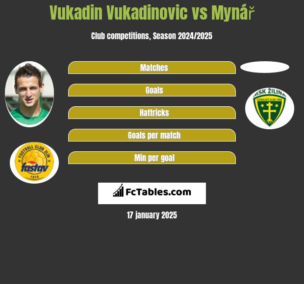 Vukadin Vukadinovic vs Mynář h2h player stats