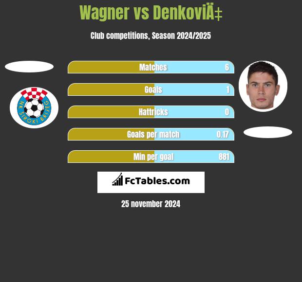 Wagner vs DenkoviÄ‡ h2h player stats