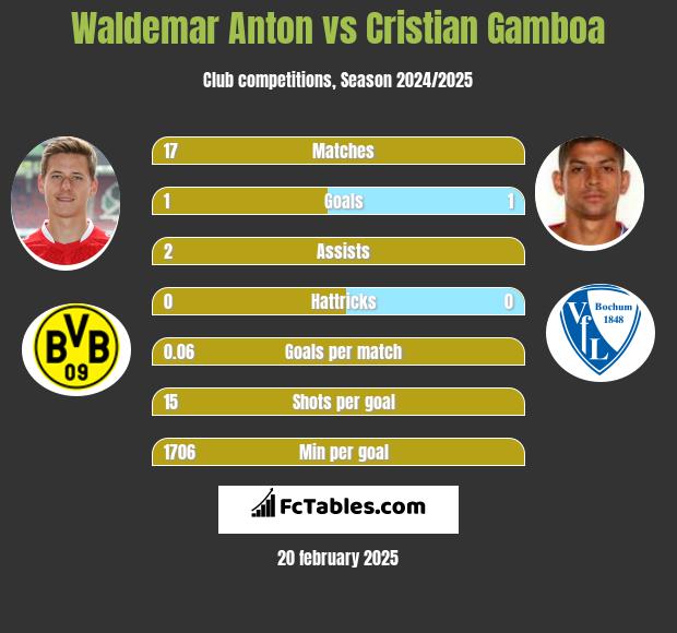 Waldemar Anton vs Cristian Gamboa h2h player stats