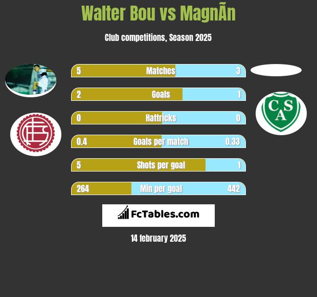 Walter Bou vs MagnÃ­n h2h player stats