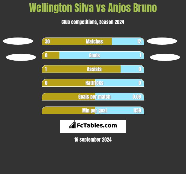 Wellington Silva vs Anjos Bruno h2h player stats