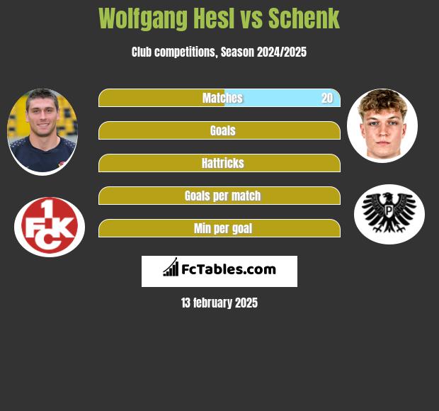 Wolfgang Hesl vs Schenk h2h player stats