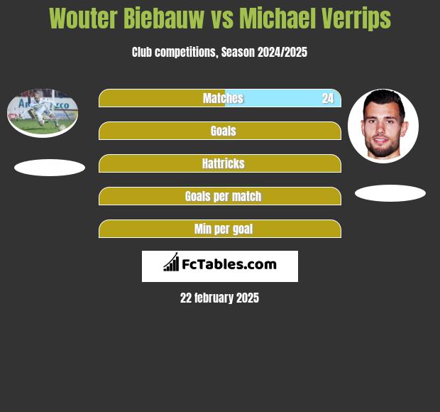 Wouter Biebauw vs Michael Verrips h2h player stats